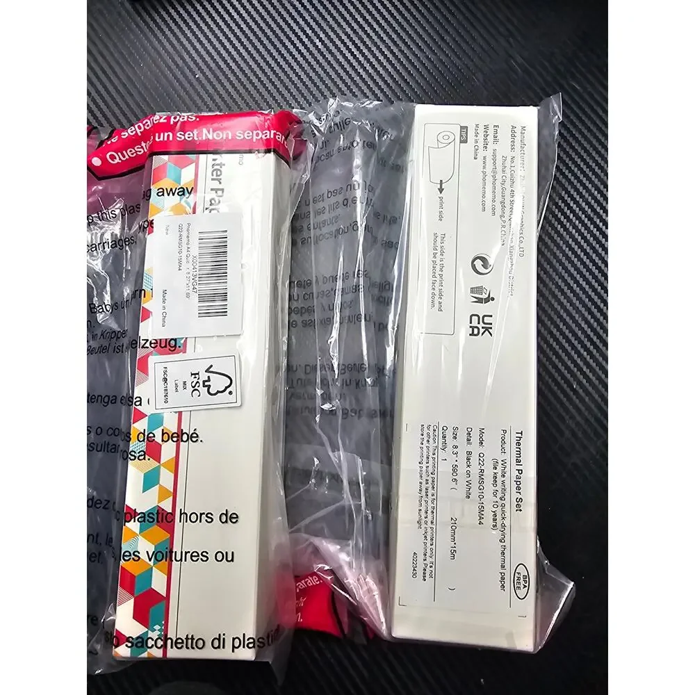 2x -Phomemo A4 Thermal Paper, M08F-Letter M832 M833 M835 M836 Size 8.27